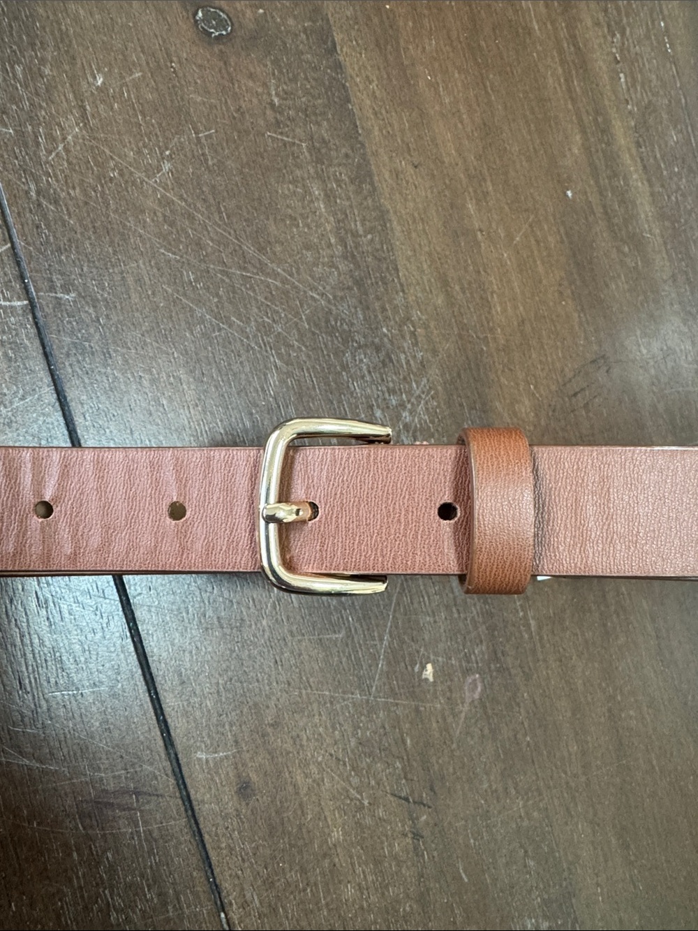 Old Navy Tan Brown Belt with Gold Buckle